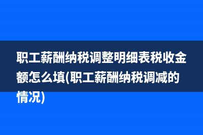 職工薪酬納稅調(diào)整明細(xì)表稅收金額怎么填(職工薪酬納稅調(diào)減的情況)