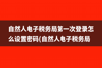 自然人電子稅務(wù)局第一次登錄怎么設(shè)置密碼(自然人電子稅務(wù)局)