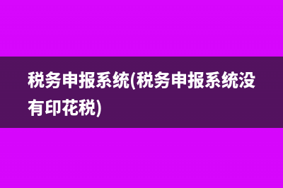 稅務(wù)申報系統(tǒng)(稅務(wù)申報系統(tǒng)沒有印花稅)