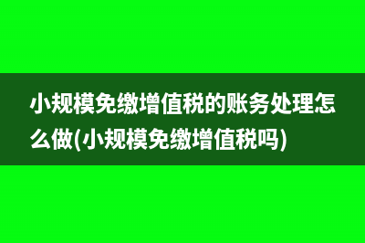 小規(guī)模免繳增值稅的賬務(wù)處理怎么做(小規(guī)模免繳增值稅嗎)