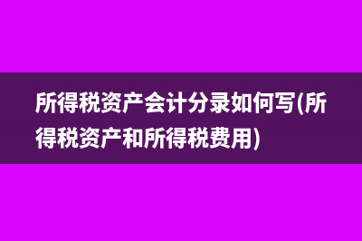 所得稅資產(chǎn)會(huì)計(jì)分錄如何寫(xiě)(所得稅資產(chǎn)和所得稅費(fèi)用)