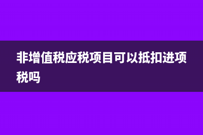 非增值稅應(yīng)稅項(xiàng)目都包括哪些內(nèi)容?(非增值稅應(yīng)稅項(xiàng)目可以抵扣進(jìn)項(xiàng)稅嗎)