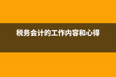 稅務(wù)會計的工作內(nèi)容有哪些?(稅務(wù)會計的工作內(nèi)容和心得)