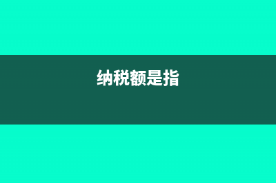 納稅額是什么意思?(納稅額是指)