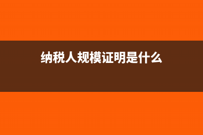 納稅規(guī)模是什么意思?(納稅人規(guī)模證明是什么)