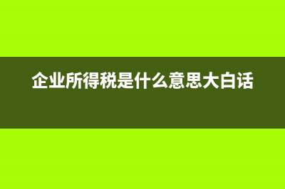 企業(yè)所得稅是什么意思?(企業(yè)所得稅是什么意思大白話)