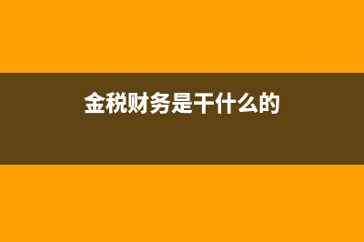 金稅公司的財(cái)務(wù)軟件怎么樣(金稅財(cái)務(wù)是干什么的)