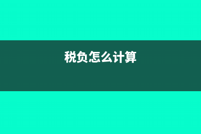 稅負(fù)怎么計算?(稅負(fù)怎么計算)