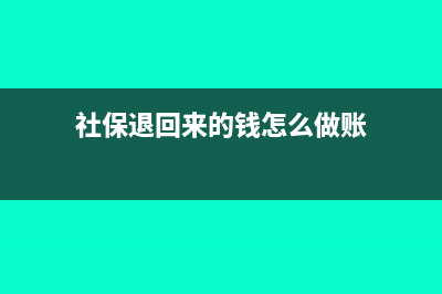 社保費退回的賬務(wù)處理怎么做(社保退回來的錢怎么做賬)