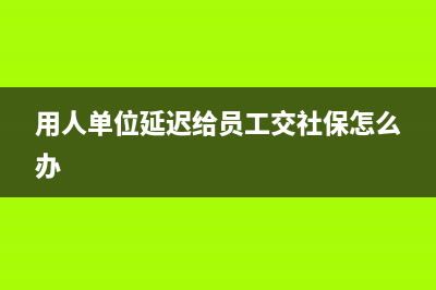 繳費(fèi)單位遲延繳納社會(huì)保險(xiǎn)費(fèi)的如何處理(用人單位延遲給員工交社保怎么辦)