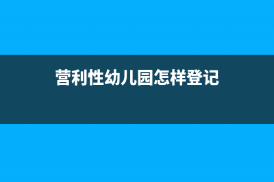 營利性幼兒園怎么做賬(營利性幼兒園怎樣登記)