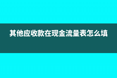 其他應(yīng)收款在現(xiàn)金流量表哪項(xiàng)填列?(其他應(yīng)收款在現(xiàn)金流量表怎么填)