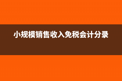 小規(guī)模銷售收入不交增值稅怎么做會計分錄(小規(guī)模銷售收入免稅會計分錄)