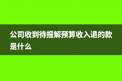 公司收到待報(bào)解預(yù)算收入會(huì)計(jì)分錄(公司收到待報(bào)解預(yù)算收入退的款是什么)