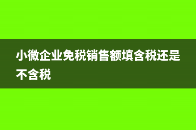 小微企業(yè)免稅銷售額怎么填?(小微企業(yè)免稅銷售額填含稅還是不含稅)