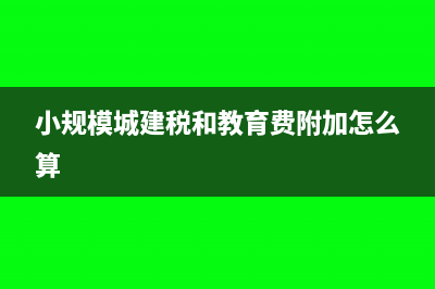 小規(guī)模城建稅和教育費附加怎么算?(小規(guī)模城建稅和教育費附加怎么算)