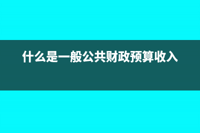 什么是一般公共預(yù)算支出(什么是一般公共財(cái)政預(yù)算收入)