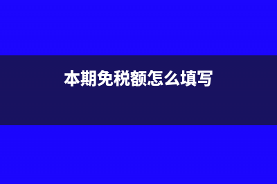 本期服務免稅銷售額如何做賬(本期免稅額怎么填寫)