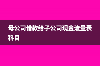 母公司借款給子公司如何做賬(母公司借款給子公司現(xiàn)金流量表科目)