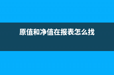 原值和凈值怎么填(原值和凈值在報(bào)表怎么找)