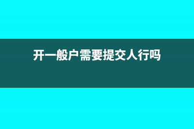 開一般戶需要提供什么資料(開一般戶需要提交人行嗎)