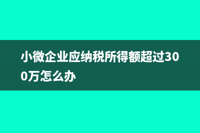 小微企業(yè)應(yīng)納稅所得額是怎么確定(小微企業(yè)應(yīng)納稅所得額超過300萬怎么辦)