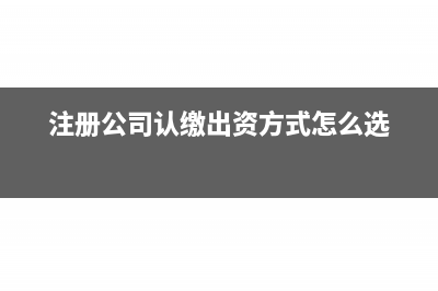 注冊(cè)公司認(rèn)繳出資額怎么填(注冊(cè)公司認(rèn)繳出資方式怎么選)