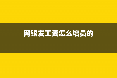 網(wǎng)銀發(fā)工資怎么操作(網(wǎng)銀發(fā)工資怎么增員的)