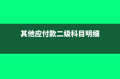 其他應(yīng)付款二級科目怎么設(shè)置(其他應(yīng)付款二級科目明細)