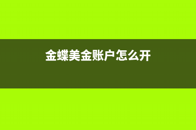 金蝶美金賬戶怎么設(shè)置(金蝶美金賬戶怎么開(kāi))