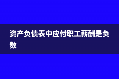 資產(chǎn)負(fù)債表中應(yīng)交稅費(fèi)怎么填(資產(chǎn)負(fù)債表中應(yīng)付職工薪酬是負(fù)數(shù))