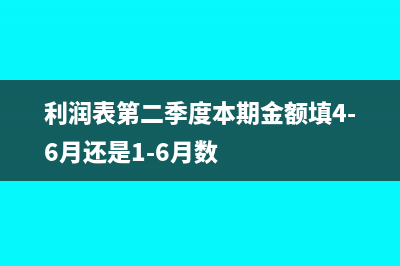 利潤(rùn)表一二季度虧損二季度報(bào)所得稅怎么申報(bào)(利潤(rùn)表第二季度本期金額填4-6月還是1-6月數(shù))