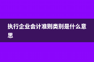 執(zhí)行企業(yè)會計準(zhǔn)則情況怎么填(執(zhí)行企業(yè)會計準(zhǔn)則類別是什么意思)