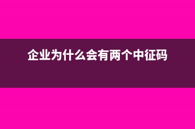 企業(yè)為什么會(huì)有稅負(fù)率(企業(yè)為什么會(huì)有兩個(gè)中征碼)