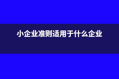 .小企業(yè)準(zhǔn)則季度如何填報(bào)(小企業(yè)準(zhǔn)則適用于什么企業(yè))