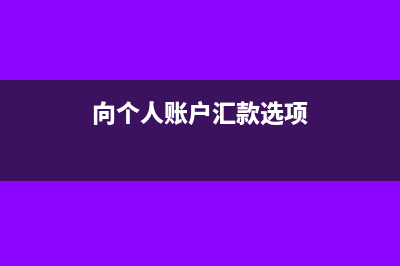 向個人賬戶匯款選項錄入不正確什么意思(向個人賬戶匯款選項)