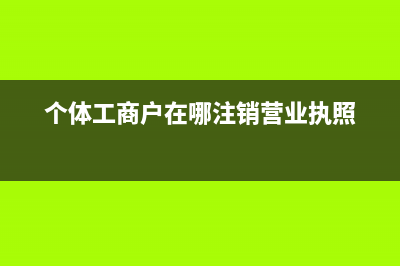 個(gè)體工商戶在哪里申報(bào)稅費(fèi)(個(gè)體工商戶在哪注銷(xiāo)營(yíng)業(yè)執(zhí)照)