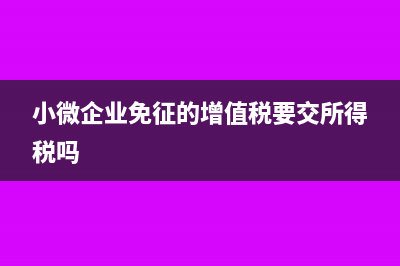 小微企業(yè)免征的增值稅如何做財稅處理(小微企業(yè)免征的增值稅要交所得稅嗎)