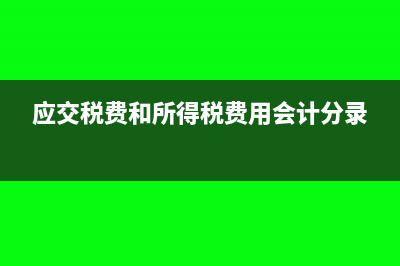 應交稅費和所得稅費用的區(qū)別(應交稅費和所得稅費用會計分錄)