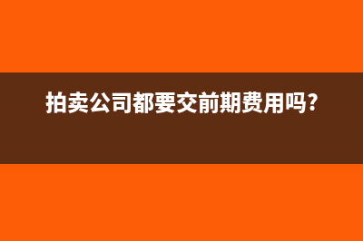 拍賣(mài)公司要交些什么稅(拍賣(mài)公司都要交前期費(fèi)用嗎?)