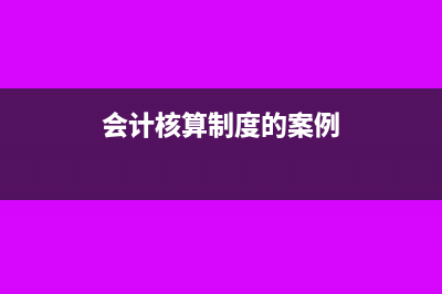 會計核算制度的內(nèi)容有哪些(會計核算制度的案例)