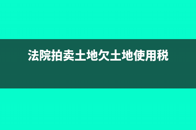 被法院拍賣土地會(huì)計(jì)賬務(wù)處理怎么做?(法院拍賣土地欠土地使用稅)