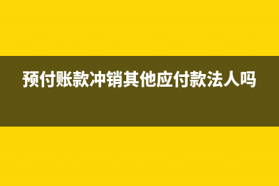 預付賬款沖銷其他應付款的分錄怎么寫?(預付賬款沖銷其他應付款法人嗎)