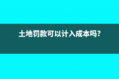 土地罰款是否計入土地價值？(土地罰款可以計入成本嗎?)