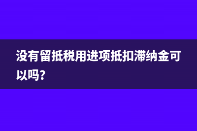 沒有留抵稅用進(jìn)項抵扣滯納金可以嗎？