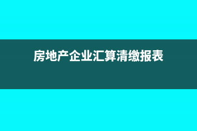 房地產(chǎn)企業(yè)匯算清繳時(shí)申報(bào)流程有哪些(房地產(chǎn)企業(yè)匯算清繳報(bào)表)