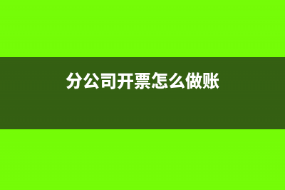 分公司開票怎么繳稅？(分公司開票怎么做賬)