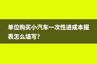 單位購買小汽車可以抵扣嗎(單位購買小汽車一次性進(jìn)成本報表怎么填寫?)