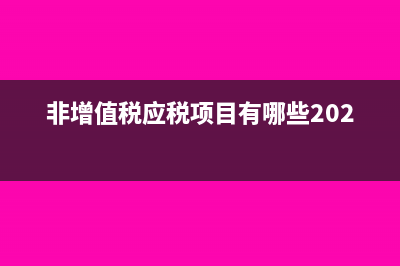 非增值稅應(yīng)稅項目包含哪些?(非增值稅應(yīng)稅項目有哪些2023)