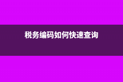 稅務(wù)編碼如何快速選擇好?(稅務(wù)編碼如何快速查詢)